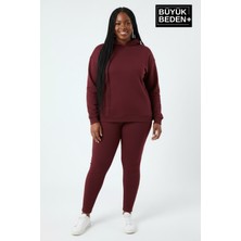 Superlife Kadın Büyük Beden Kapşonlu Ince Sweatshirt SPR24BSWK57