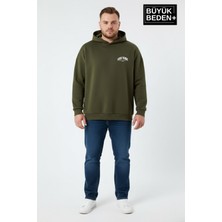 Superlife Erkek Büyük Beden New York Baskılı Kapüşonlu Sweatshirt SPR26BSW962