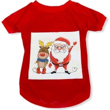 Kemique Noel Baba ve Rudolph Kedi Tişörtü Xs
