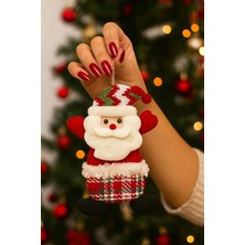 Biton Toptan 2026 Noel Yılbaşı Çam Ağacı Süsü Peluş Tekstil Örme Orta Boy 17 cm x 11 cm