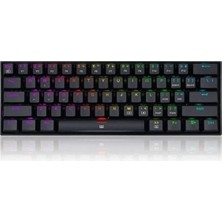 Redragon K630 Rgb Dragonborn Blue Swıtch %60 Q Tr Mekanik Oyuncu Klavyesi Siyah