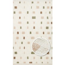 Kalesta Halı Hurgada 02 Green Brown Yumuşak Modern Iskandinav Tarzlı Yolluk, Koridor, Salon, Oturma Odası Halısı