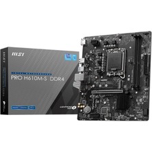 Msı Pro H610M-S Ddr4 3200MHZ 1xhdmı 1xm.2 USB 3.2 Matx 1700P (12. / 13. ve 14. Nesil Işlemci Uyumlu)