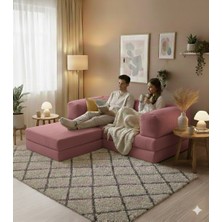MONAMI Dechome 200X200 Köşe Takımı |kadife | Köşe Koltuk | Modüler Köşe Takımı | Yataklı L Koltuk | Fitilli Kadife | Yıkanabilir Fitilli Kadife Kumaş