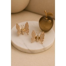 Gigi Giyim Zarif Taş Işıltılı Oynar Kanatlı Kelebek Pens Toka