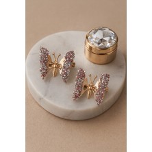Gigi Giyim Zarif Taş Işıltılı Oynar Kanatlı Kelebek Pens Toka