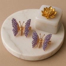 Gigi Giyim Zarif Taş Işıltılı Oynar Kanatlı Kelebek Pens Toka