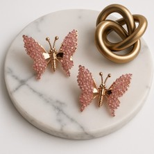 Gigi Giyim Zarif Taş Işıltılı Oynar Kanatlı Kelebek Pens Toka