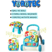 Giffy Yürüteç Piyanolu Sesli Işıklı 4 Farklı Mod ile Yürümeye Yardımcı Aktivite Masası Fonksiyonlu Yürüteç Mavi ve Kırmızı Renk Seçenekleriyle