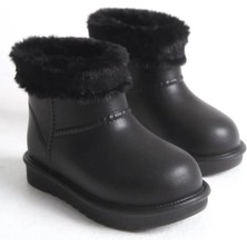 Gdt Ayakkabı Gdt Siyah Renk Içi Kürklü Su Geçirmez Kaymaz Taban Çocuk Yağmur Çizmesi PVC Slip-on