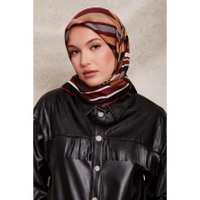 Levidor Kırmızı Kare Desenli Twill Ipek EŞARP-0920