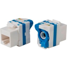 Uranıum KJ-UC6-18056DB Cat6 Utp 180 Derece Çevirmeli Keystone Jack Mavi Renk