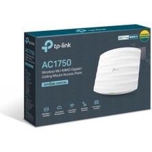 Tp-Lınk Omada EAP245 AC1750 Dual Bant Wıfı5 2xgbıt RJ45 450MBPS/2.4GHZ Tavan Tipi Access Poınt (Adaptörlü)