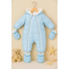 Dekuteks Yağmur-Soğuk Geçirmez Kapüşonlu Çıkarılabilir Eldiven ve Patikli Bebek Kozmonot-Astronot Tulum