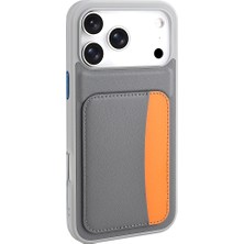 Vardar Aksesuar iPhone 17 Pro Kılıf Kartlıklı Vrdr X-Kart Silikon Kapak - Koyu Gri