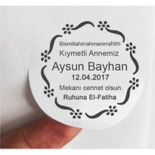 24 Adet 4 cm Kişiye Özel Baskılı Vefat Mevlid Etiketi Sticker - 7 Mevlidi - Mat - Yapışkanlı -1