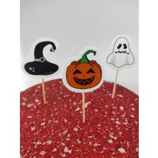 30 Adet Dekoratif Karışık Model Karton Hallowen Cadılar Bayramı Kürdanı 6,5 cm