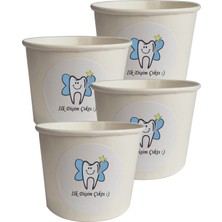 10 Adet Mavi Ilk Dişim Çıktı Baskılı Karton Kase 9X6CM - Standart Baskı