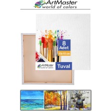 ArtMaster Kare Tuval 10X10 Astarlı Mini Resim Tuvali 8 Adet Tuvali 10*10 Tual Akrilik Boya Yağlı Boya Için Idealdir