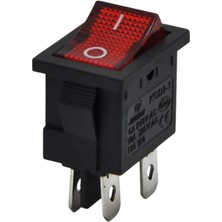 Demir Led Kare On-Off Kırmızı Işıklı Yükseltici Anahtar Siyah 4 Pinli Işıklı  Switch (5 Adet)