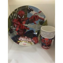 Zayna's Örümcek Adam 8 Li Karton Tabak Bardak - Doğum Günü Parti Seti Malzemeleri