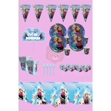 Zayna's Frozen Elsa Temalı Kız Çocuk 32 Kişilik Set Doğum Günü Parti Malzemeleri