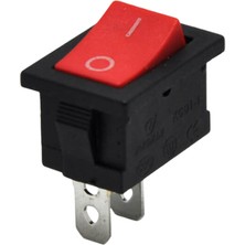 Demir Led Kare On-Off Kırmızı Işıksız Yükseltici Anahtar Siyah 2 Pinli Işıksız Switch (5 Adet)