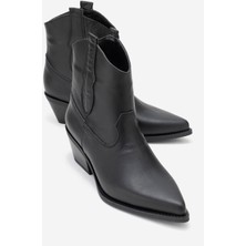 Luvi Elıa Siyah Cilt Hakiki Deri Kadın Western Bot