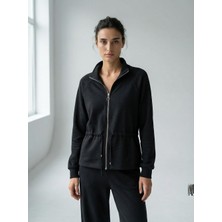 Kadın Modal Kumaş Fermuarlı Takım Antrasit