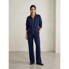 Kadın Modal Kumaş Fermuarlı Takım Lacivert