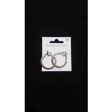 Gümüş Takıcım Işlemeli Halka Küpe - Gümüş