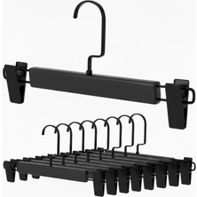 Siyah Ahşap Pantolon ve Etek Askısı Amerikan Kancalı 10 Adet Özel Seri