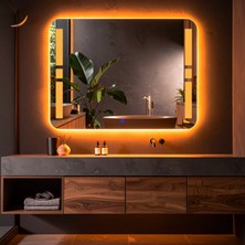 Lumora Mirror Design Selyn Amber Led'li Lazer Kumlamalı Lavabo & Banyo Aynası (Dokunmatik Sensörlü)