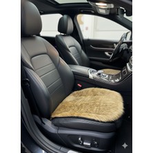 Stilcar Oto Aksesuar Yumuşak Dokulu Lüks Peluş Araç Koltuk Minderi - Kahverengi Kırçıllı Kayma Yapmaz