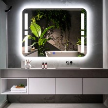 Lumora Mirror Design Selyn Beyaz Led'li Lazer Kumlamalı Lavabo & Banyo Aynası (Dokunmatik Sensörlü)