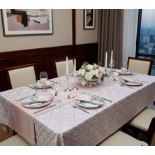 26 Parça Pembe Jakarlı Sofra Seti(Mset)