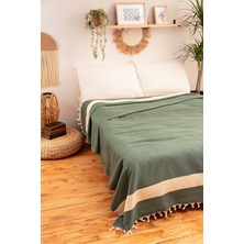 Ces Store %100 Pamuk Çift Kişilik Püsküllü Pike, Yatak Örtüsü 200X240 cm