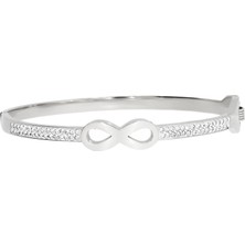 Celikchi Kadın Sonsuzluk Sembolü Detay Taşlı Çelik Bilezik