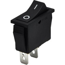 Demir Led Tekli Dar Işıksız On-Off Anahtar Siyah 2 Pinli Dar Işıksız Switch (5 Adet)