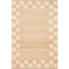 Kalesta Halı Maldiv 13 Natural White  Jüt %100 El Dokuma Hasır Halı Antre, Hol, Balkon, Oturma Odası Halısı