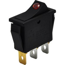 Demir Led Tekli Dar Nokta Işıklı On-Off Işıklı Anahtar 3 Pinli Dar Nokta Işıklı Switch (5 Adet)