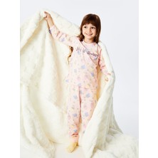 Lc Waikiki  Bisiklet Yaka Baskılı Kız Çocuk Pijama Takımı