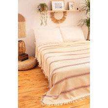 Ces Store %100 Pamuk Çift Kişilik Püsküllü Pike, Yatak Örtüsü 200X320CM
