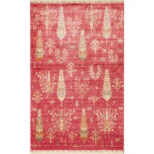 Kalesta Halı Milas 08 Red Autumn Uşaklı Kadınların Yoğun El Emeği ile Dokuduğu %100 Doğal Tencel Tezgah Halısı