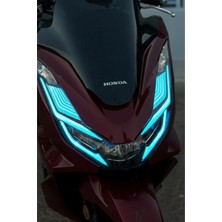 Banxtre Honda Pcx Için Kalın Full Kaplamalı Açık Mavi Renk Far Tasarım Film Sticker Seti (2021-2022-2023-2024 Model)