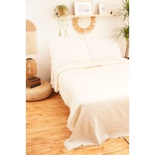 CES STORE 4 Kat Müslin Çift Kişilik Pike, %100 Pamuklu Yatak Örtüsü, Koltuk Şalı, 240x260 cm.