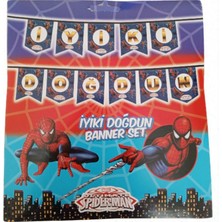 Ceresshop Örümcekadam Temalı Iyiki Doğdun Banner Flama Yazı