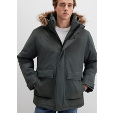 Mavi Kapüşonlu Yeşil Parka 0110472-71598