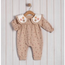 Luna Mia Baby Çiçek Baskılı Nakış Yakalı Tulum (3-6-9-12 Ay)