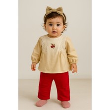 Luna Mia Baby Çiçek Nakışlı Robalı Alt Üst Takım